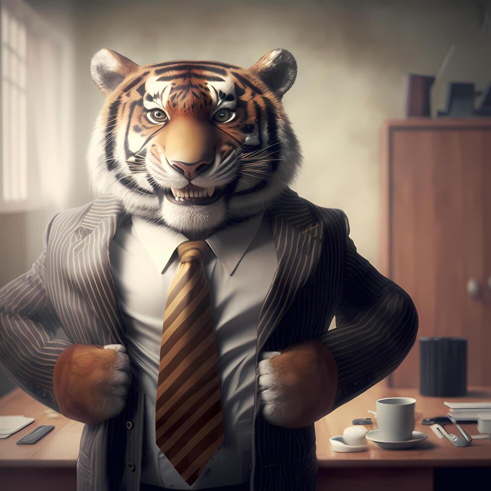 tiger illustration AI Generated photo