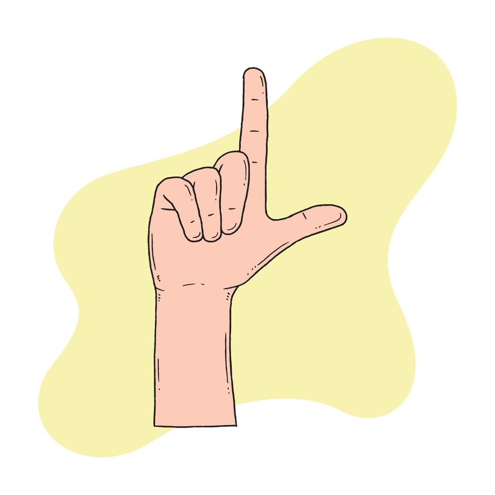 index finger and thumb pointing up vector