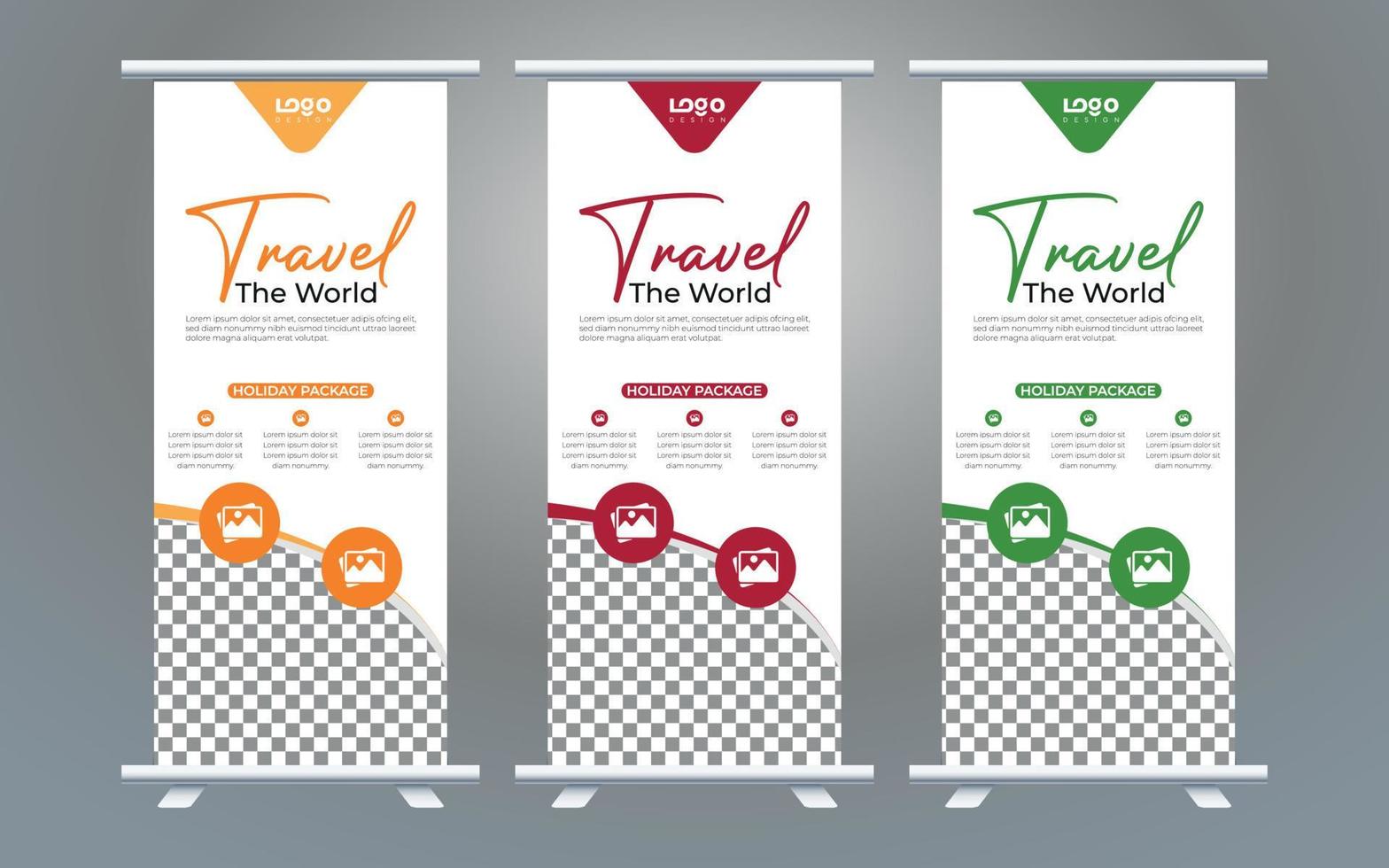 Business Roll Up. Standee Design. Banner Template. Presentation and Brochure. Vector illustration