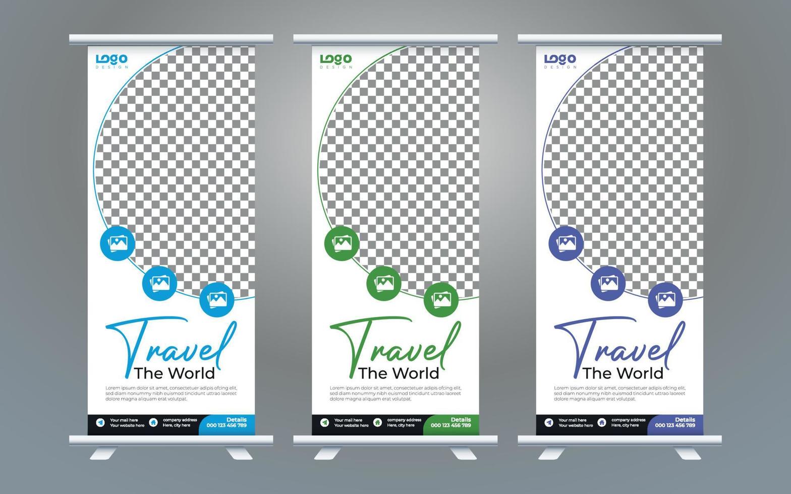 Business Roll Up. Standee Design. Banner Template. Presentation and Brochure. Vector illustration