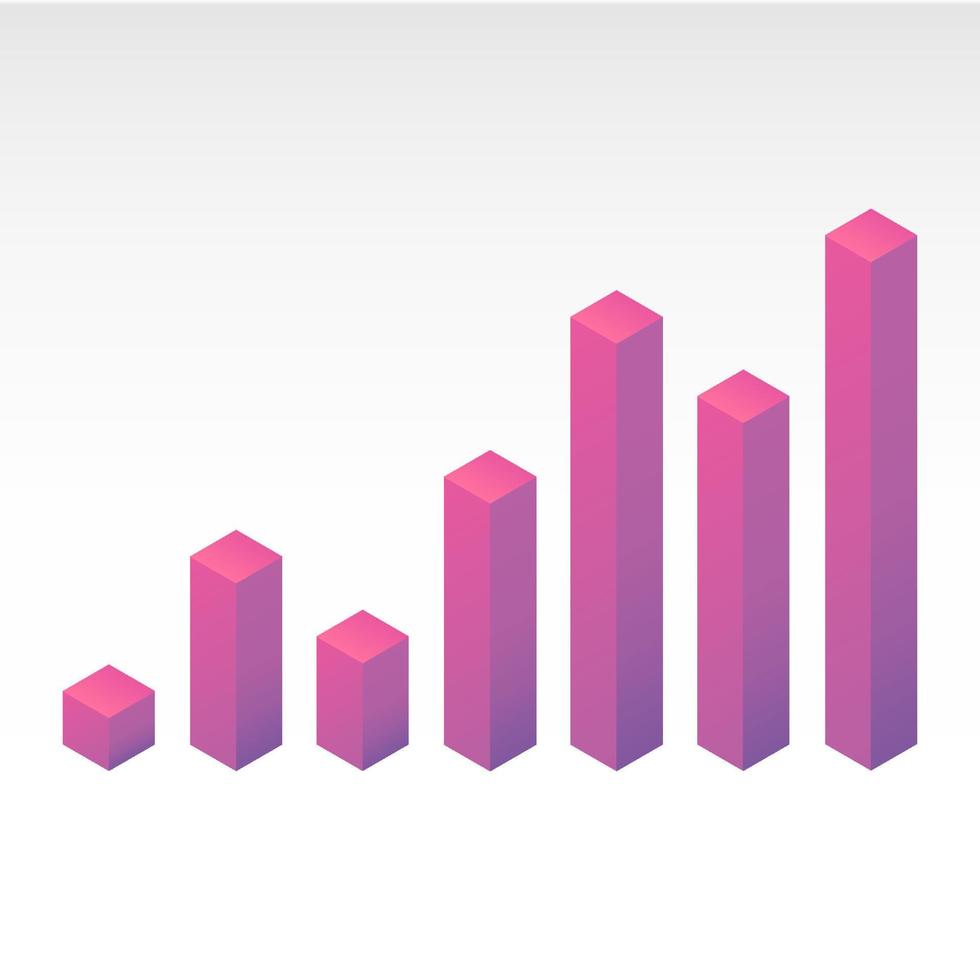 Vertical Bar graph. Diagram symbol. Color design. Vector illustration