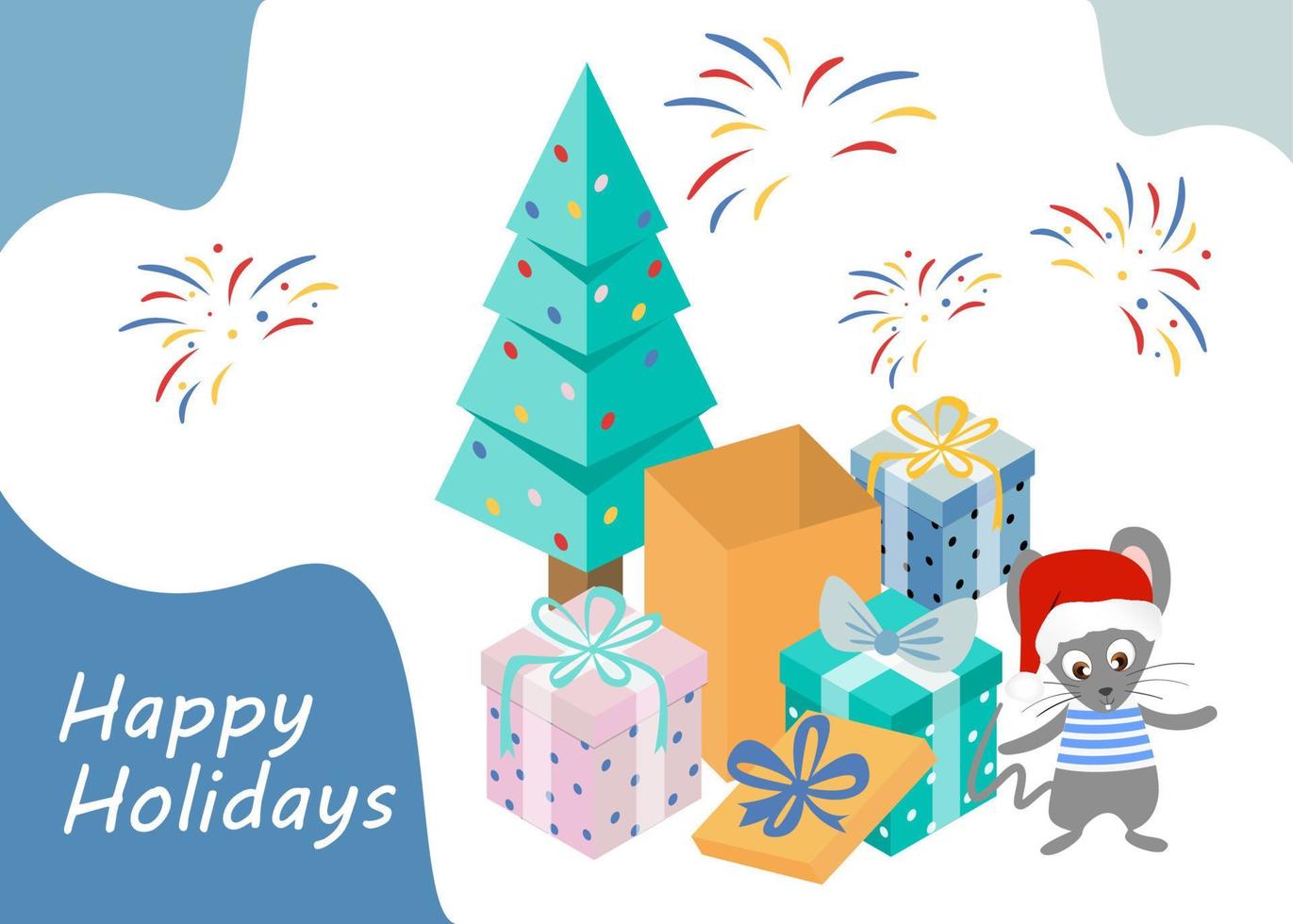 Merry Christmas and Happy New Year. Happy holidays. Vector illustration. EPS 10