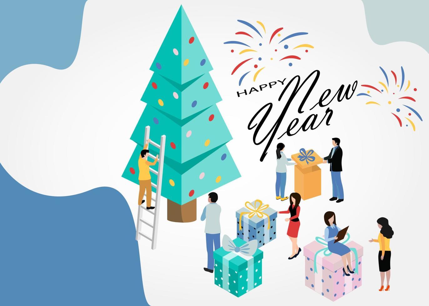 Merry Christmas and Happy New Year. Happy holidays. Vector illustration. EPS 10