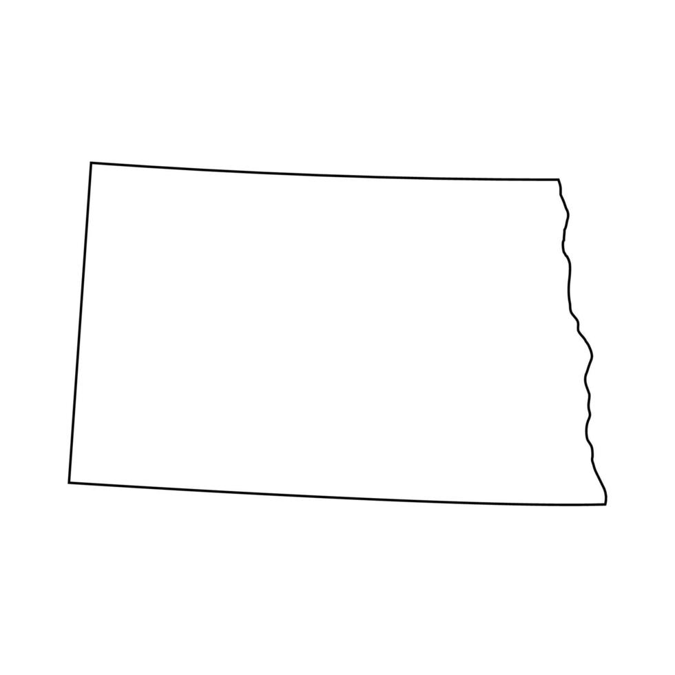 North Dakota - U.S. state. Contour line in black color. Vector illustration. EPS 10