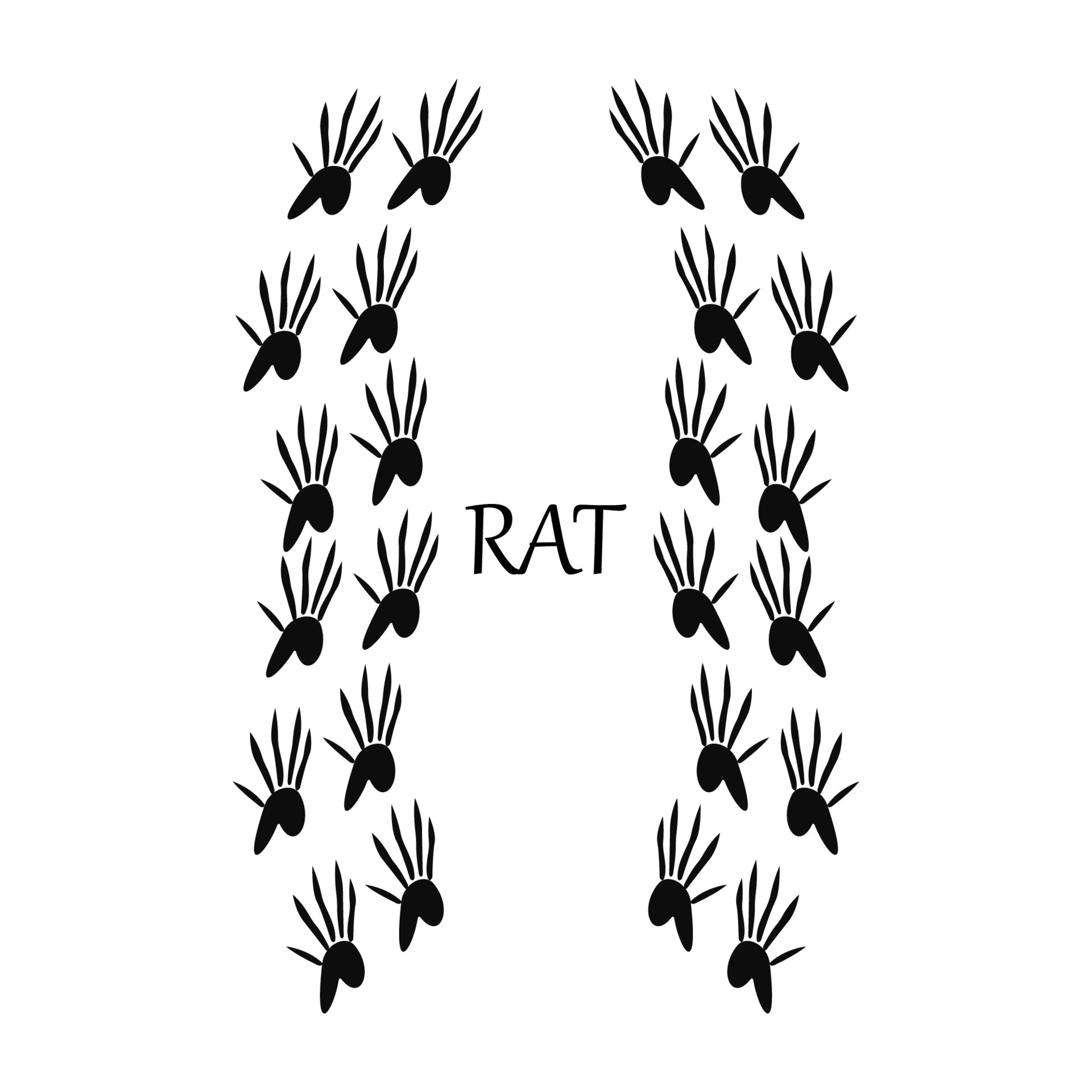 rat-paw-print-footprint-silhouette-on-white-background-vector
