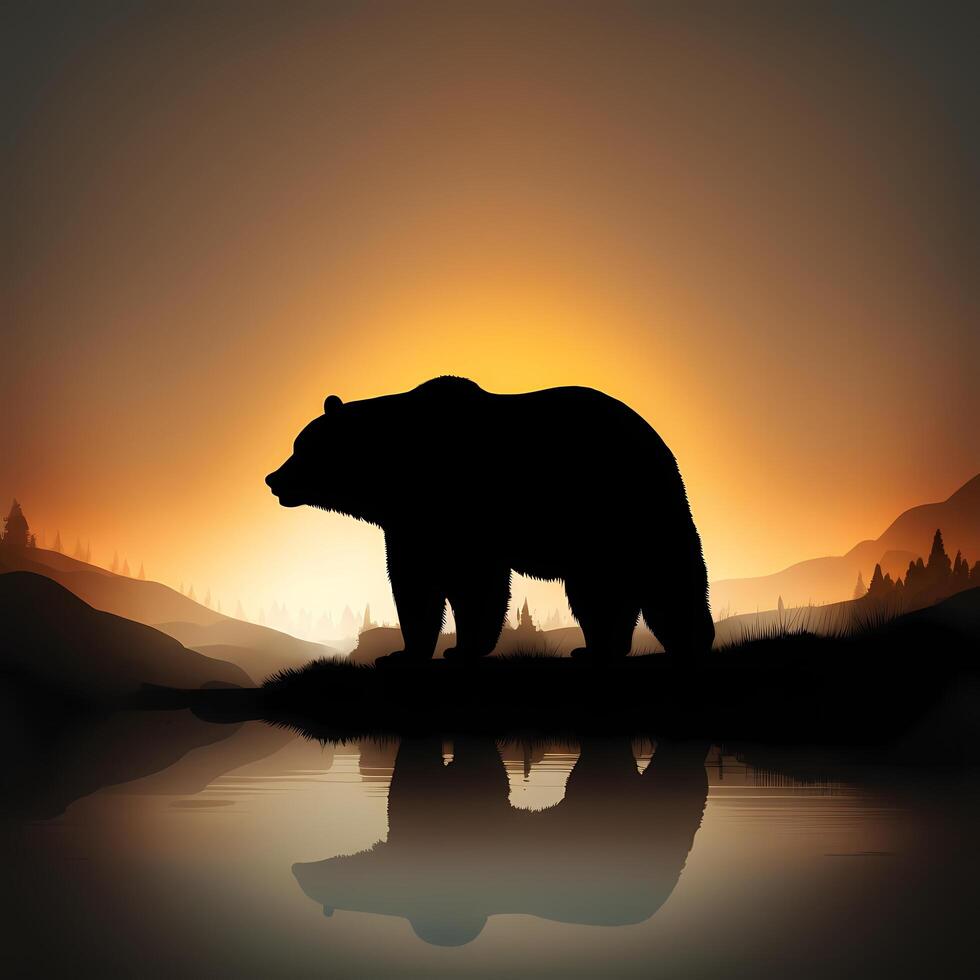 bear illustration AI Generated photo