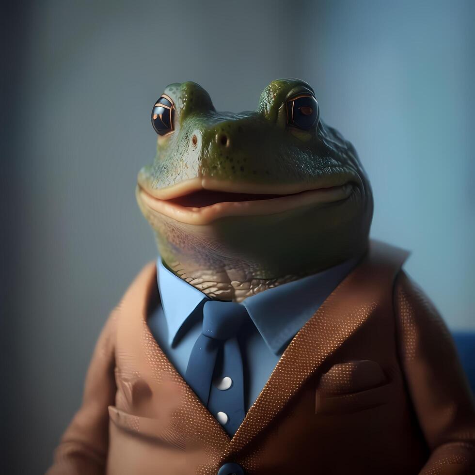 frog businessman illustration photo