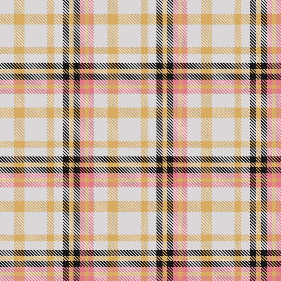 Plaid Tartan Pattern Seamless Textile Is Made With Alternating Bands of Coloured  Pre Dyed  Threads Woven as Both Warp and Weft at Right Angles to Each Other. vector