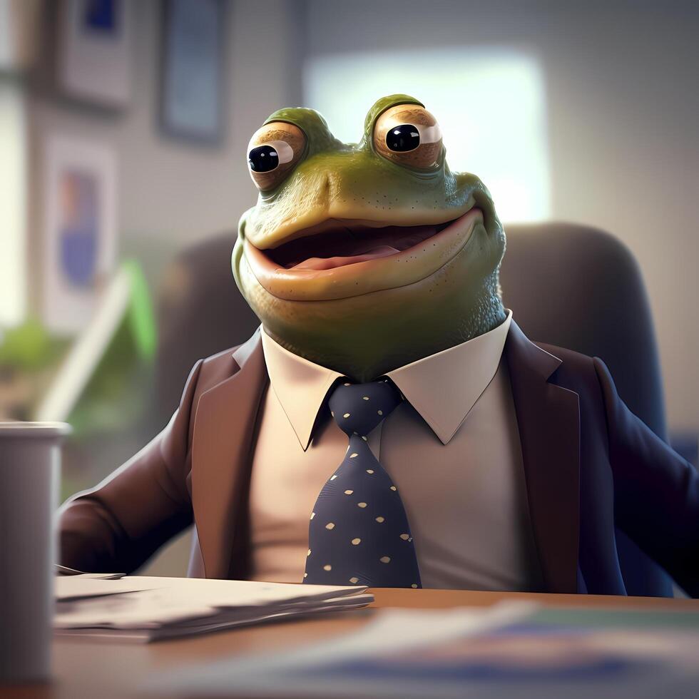 frog businessman illustration photo