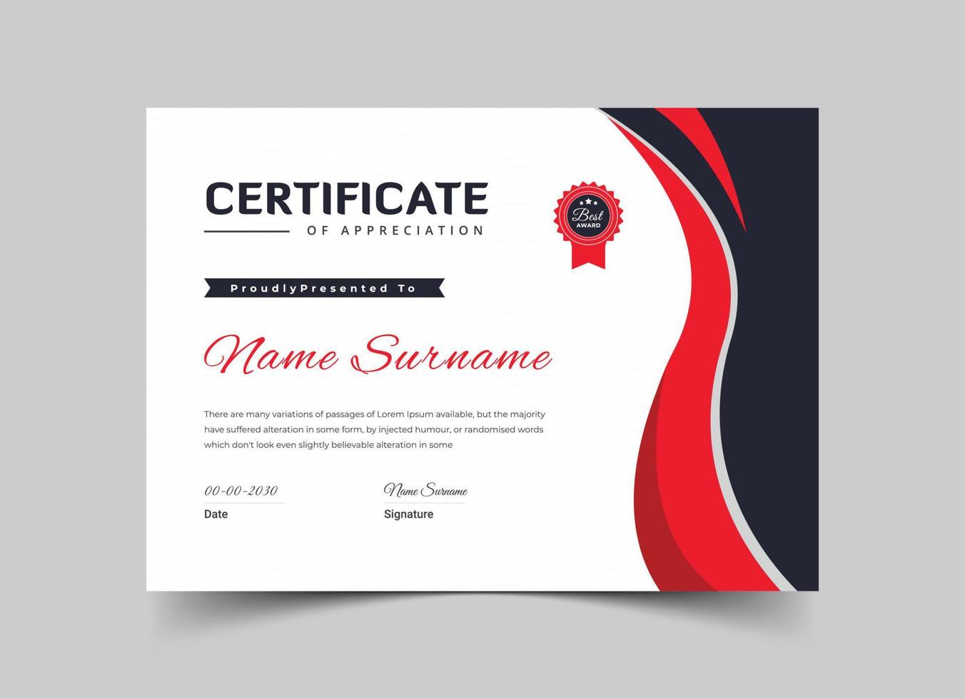 Modern Certificate of Appreciation vector