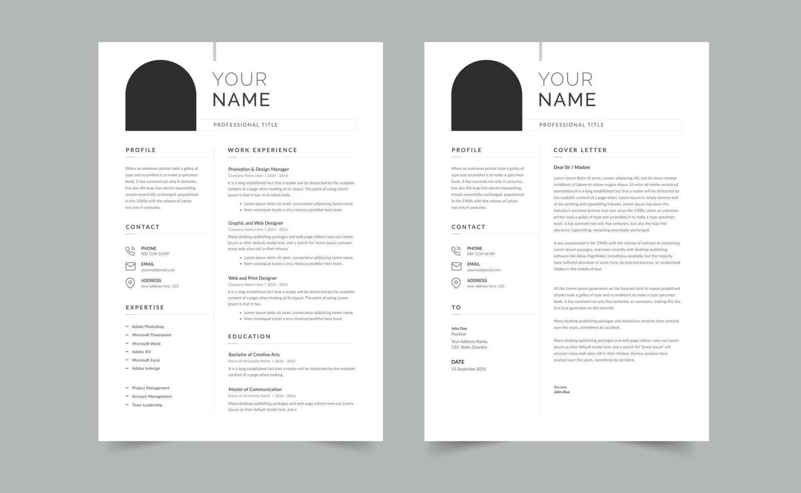 Creative CV resume templates, multipurpose resume design, a4 resume vector