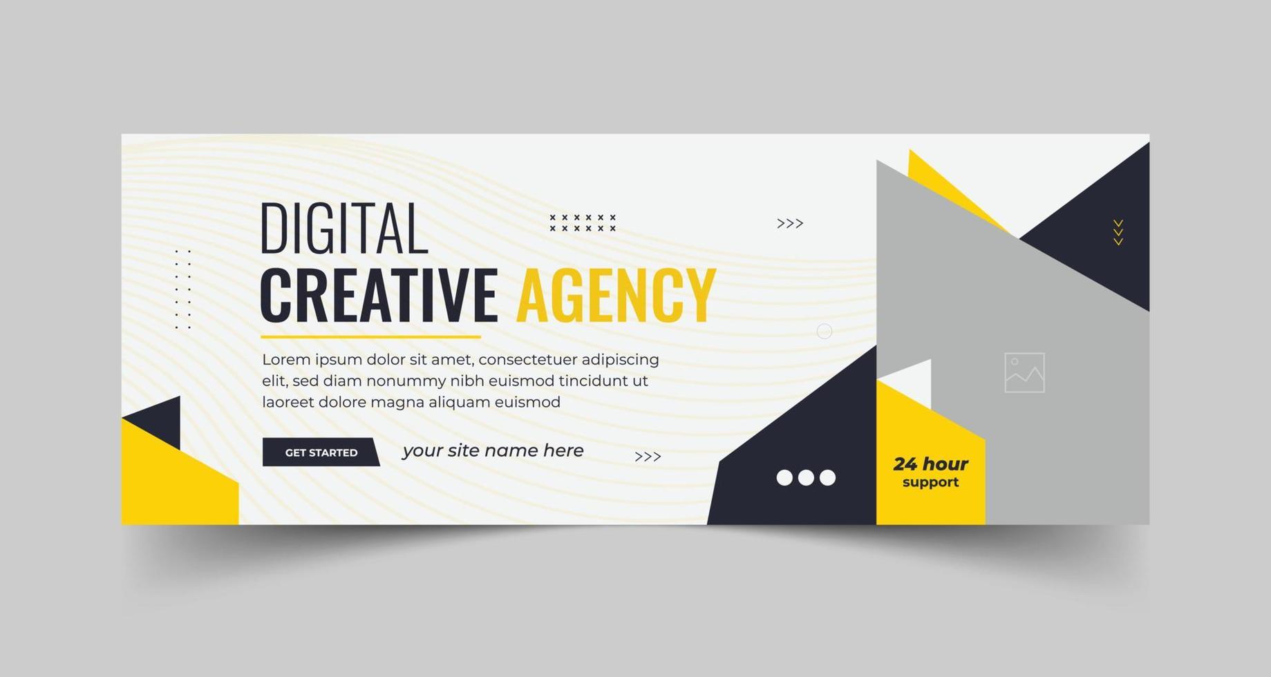 Minimal corporate business social media design Facebook cover template web banner template vector