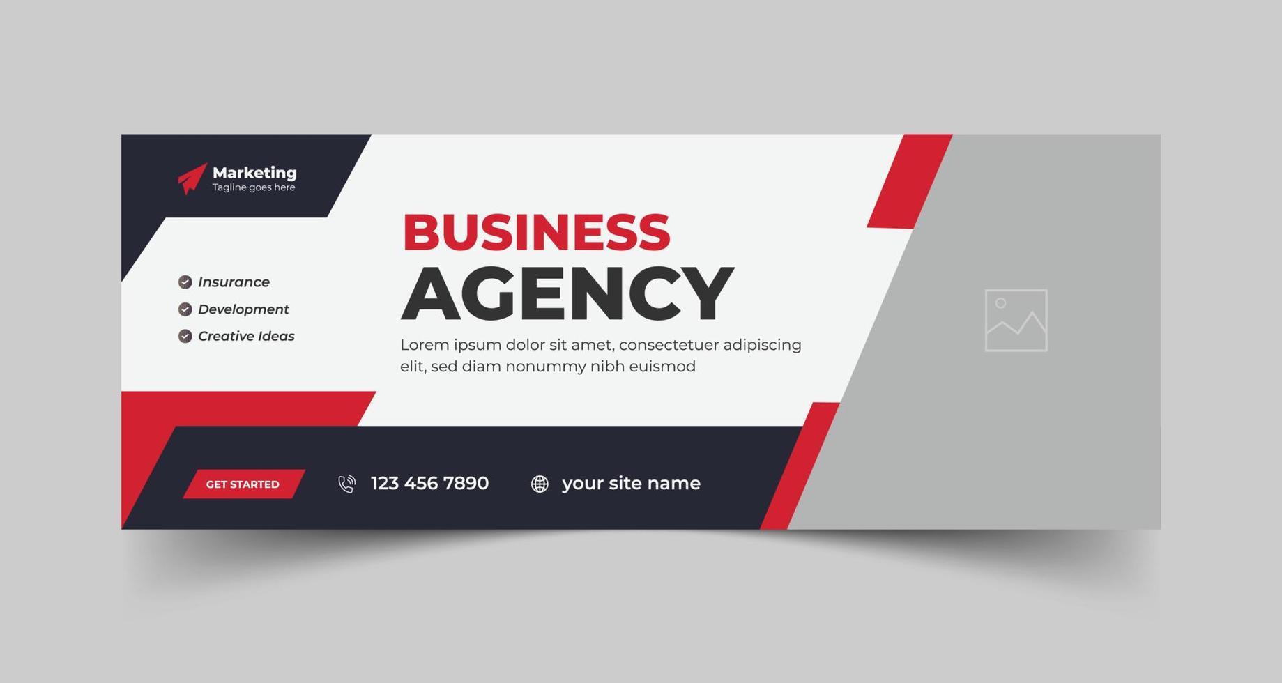 Creative business marketing banner for facebook cover and web banner template vector