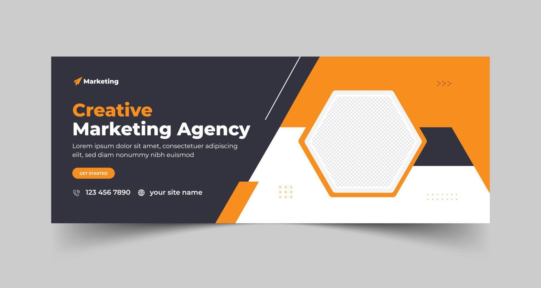 Corporate business social media design Facebook cover template web banner template design vector