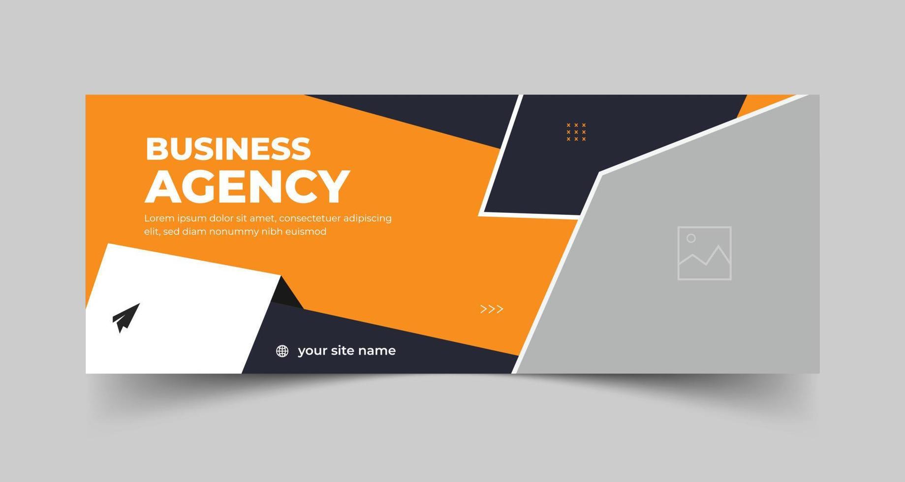 Digital marketing agency facebook cover with creative shape or web banner for digital marketing business vector