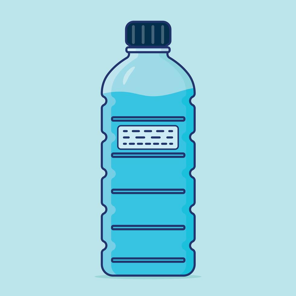 Water Bottle With Water Vector Illustration, Fresh Water Bottle Drink And Clean Water Bottle Flat Vector, Mineral Drinking Water Plastic Bottle Vector Illustration.