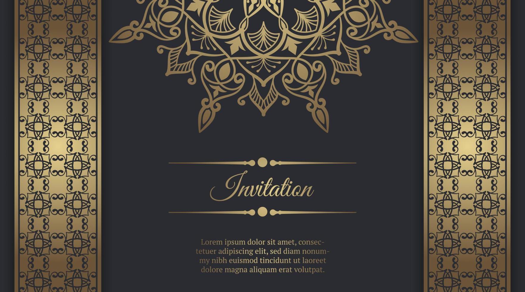 luxury background with golden mandala ornament vector