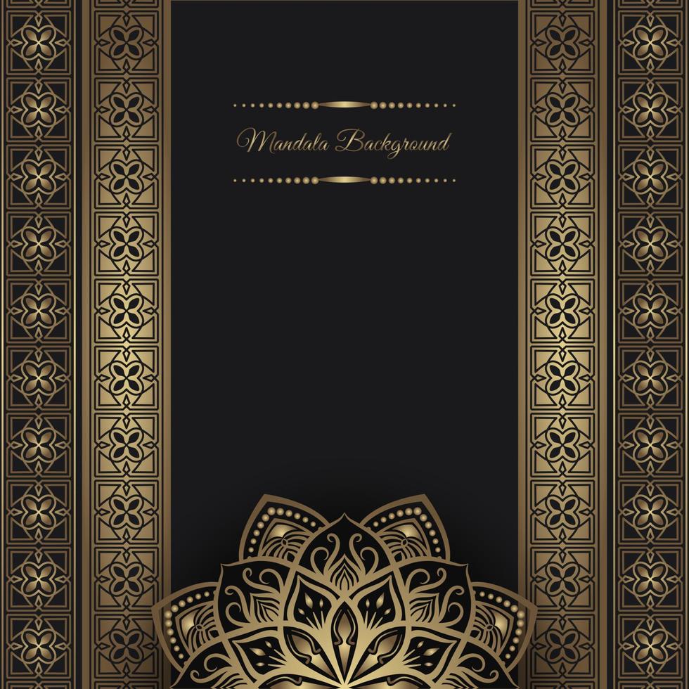 luxury background with golden mandala ornament vector