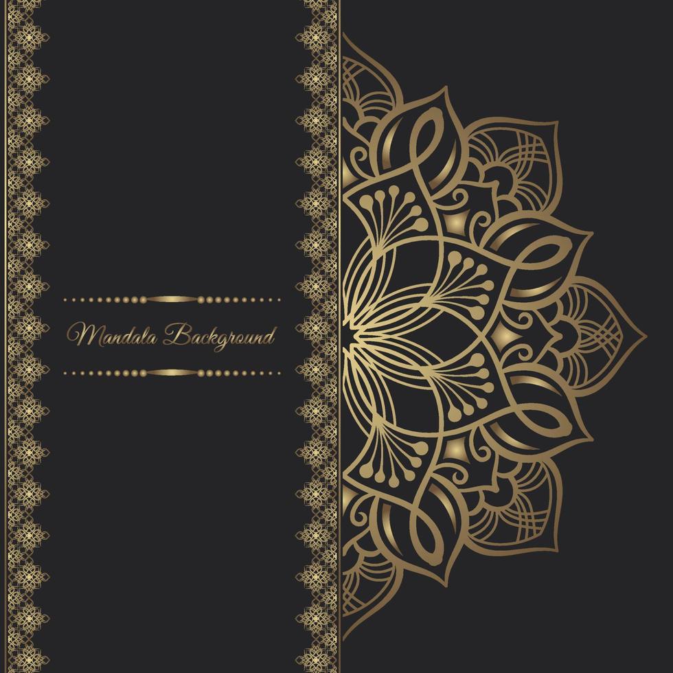 luxury background with golden mandala ornament vector