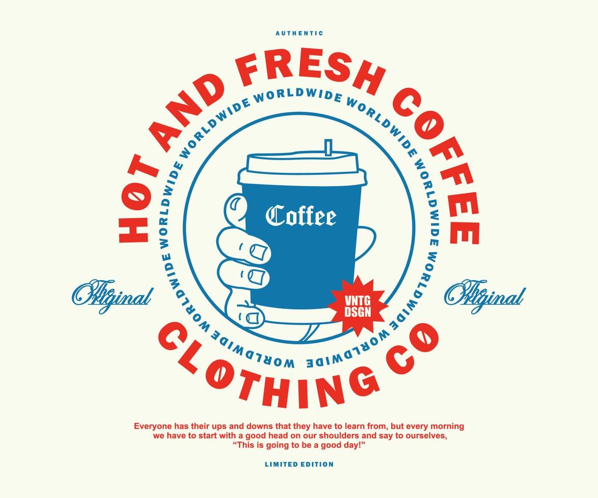 retro póster de café taza gráfico diseño para t camisa calle vestir y urbano estilo vector