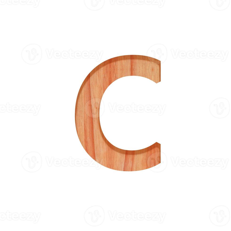 alphabet small wooden vintage. lowercase letter  pattern beautiful 3d isolated on white background design consonant c photo