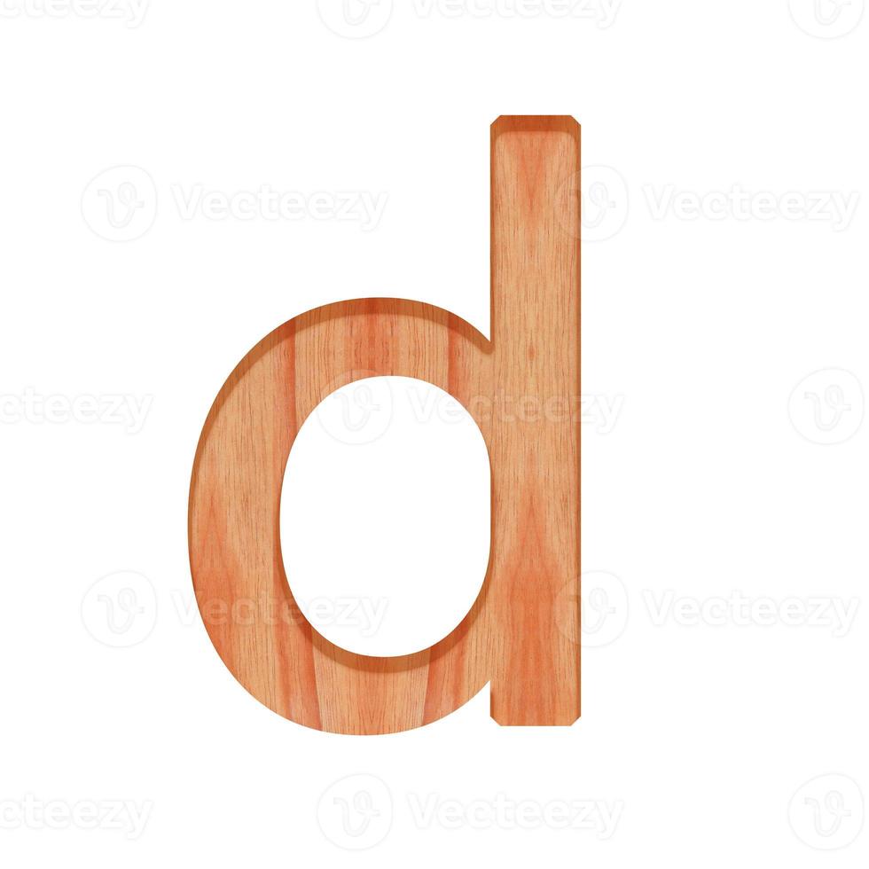 alphabet small wooden vintage. lowercase letter  pattern beautiful 3d isolated on white background design consonant d photo