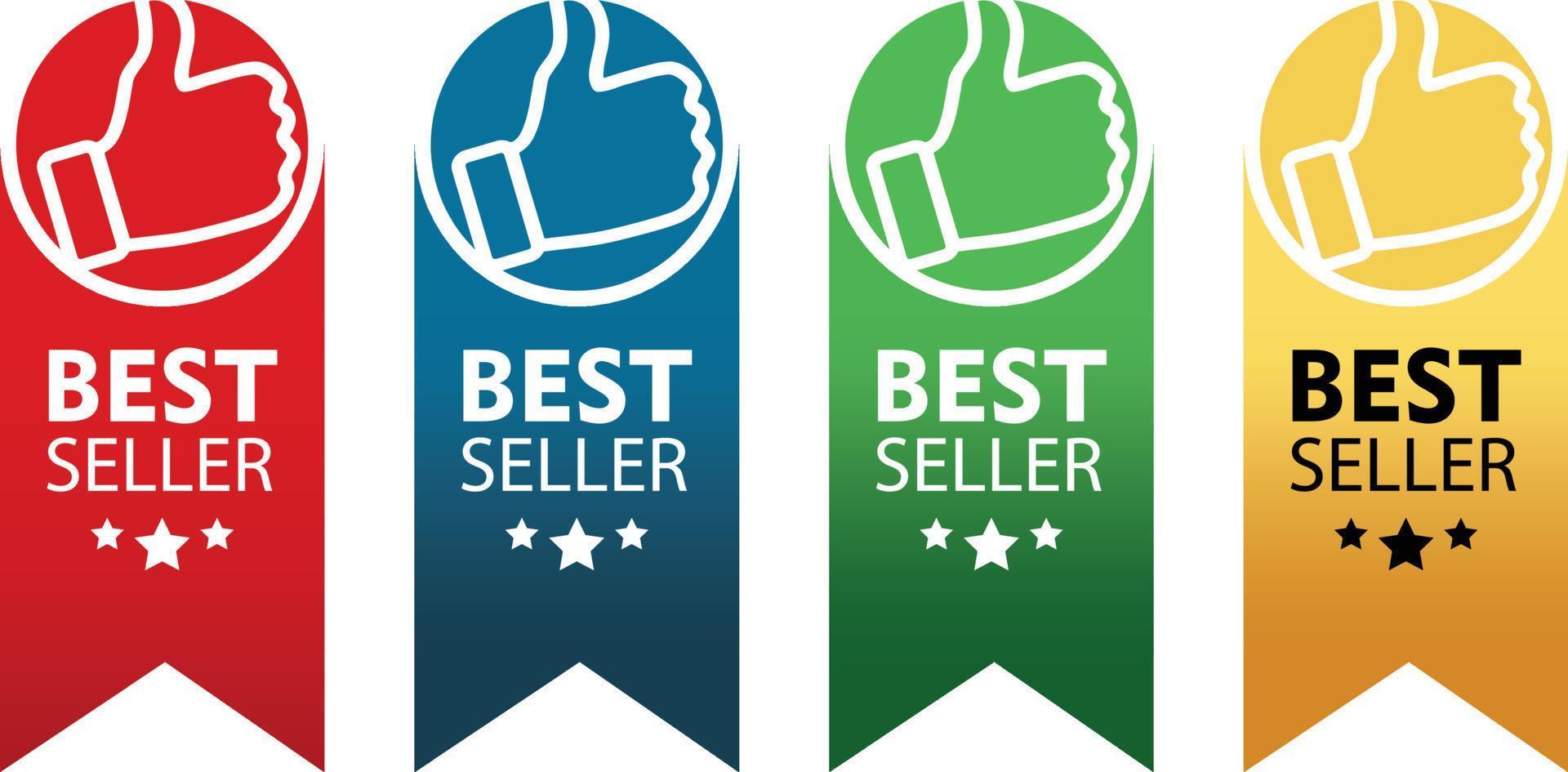 Set of Best Seller Label in various shape and colors. Suitable for business purpose vector