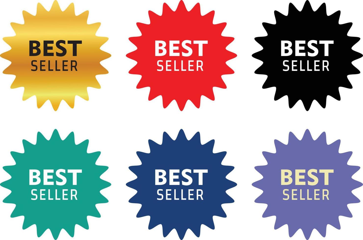 Set of Best Seller Label in various shape and colors. Suitable for business purpose vector