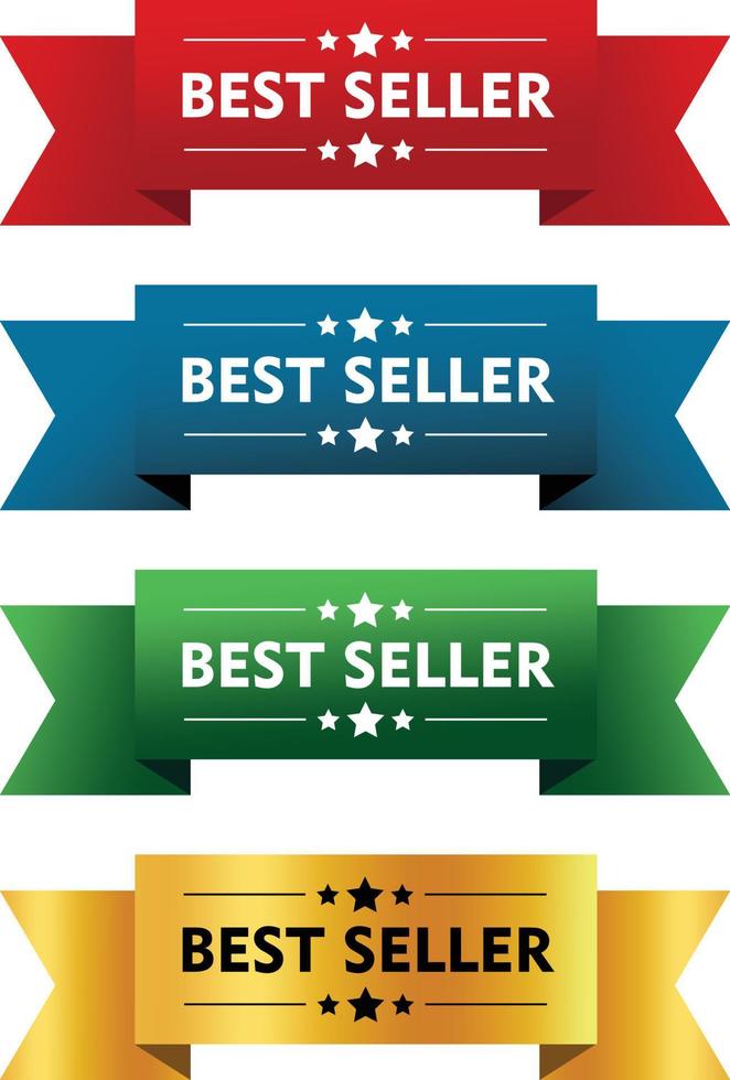 Set of Best Seller Label in various shape and colors. Suitable for business purpose vector