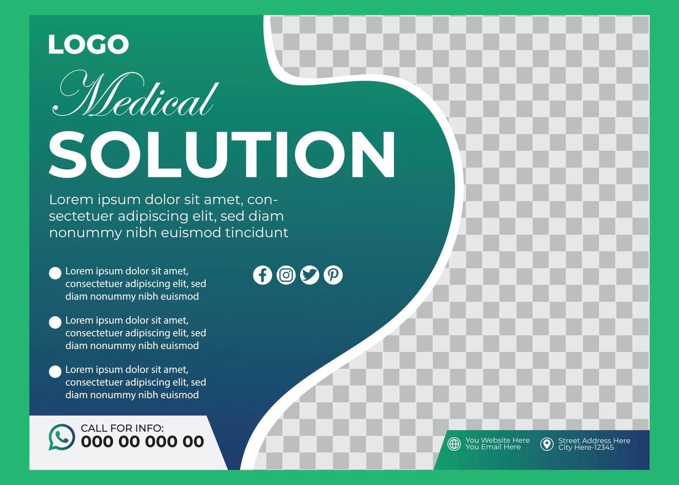 Medical Horizontal Flyer Design vector