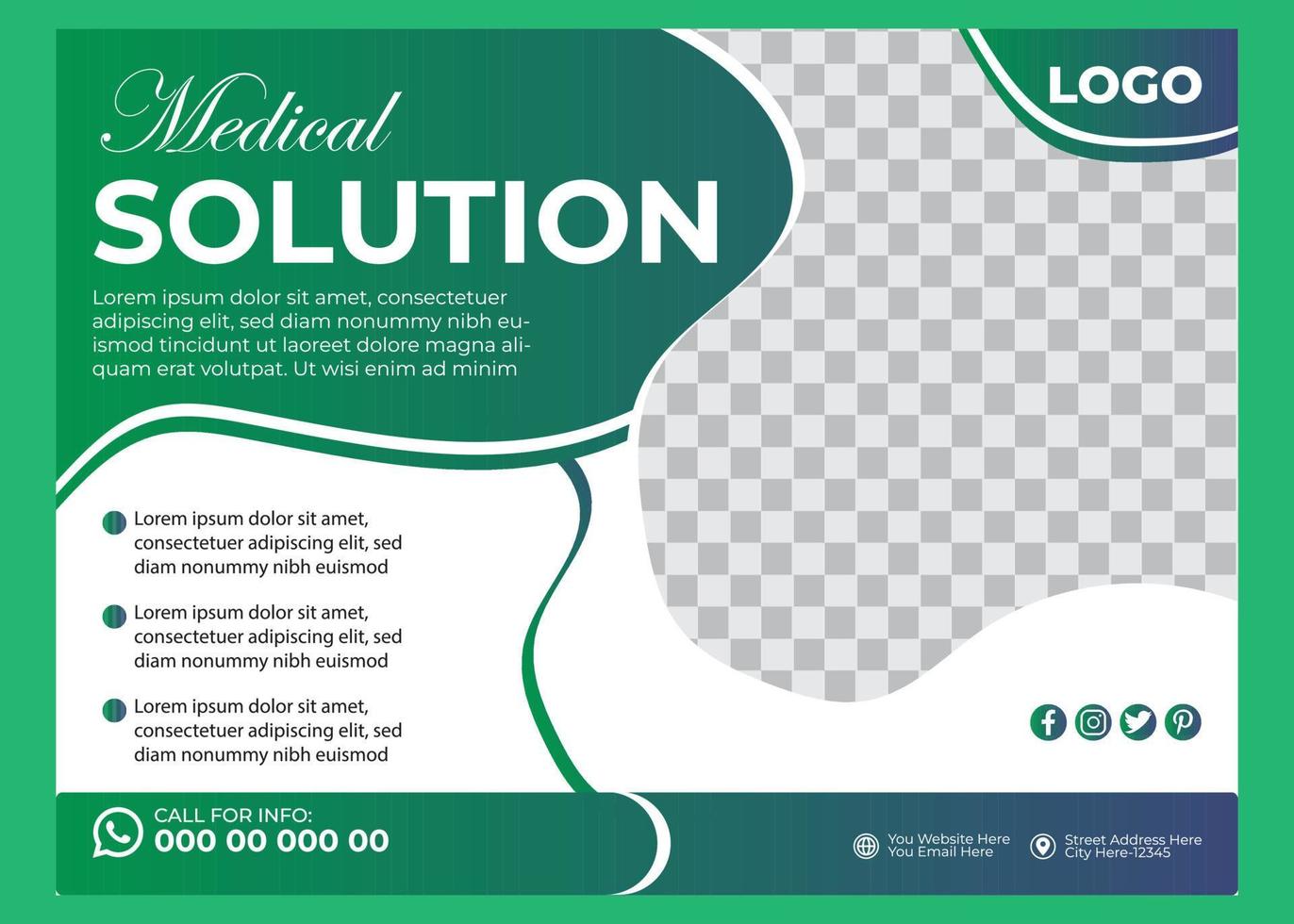 Medical Horizontal Flyer Design vector