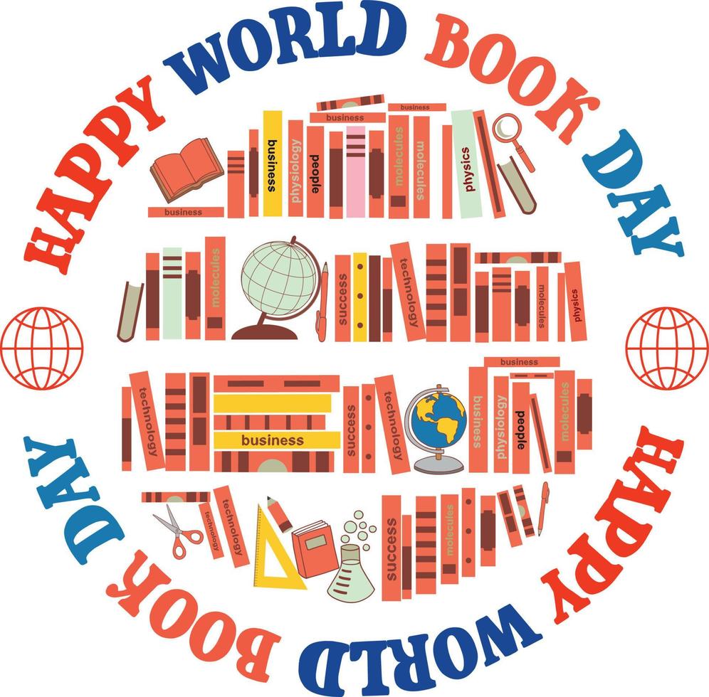 Vector illustration of world book day. Suitable for poster, sticker, banner, icon, etc.