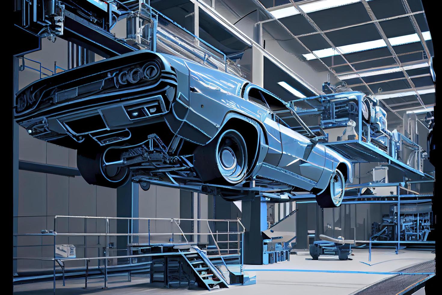 Industry line modern high tech vehicle assembly plant photo
