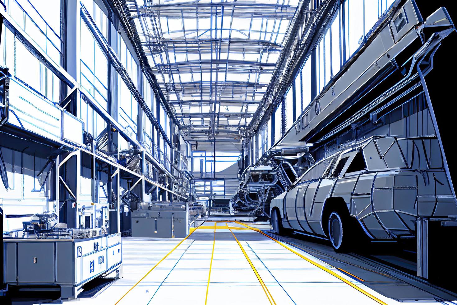 Industry line modern high tech vehicle assembly plant photo