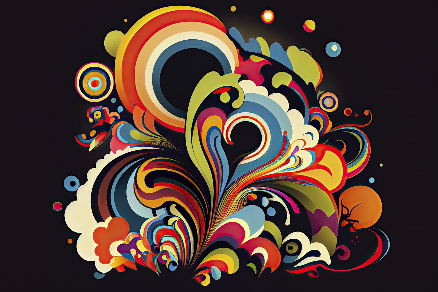 Psychedelic background in a retro style photo