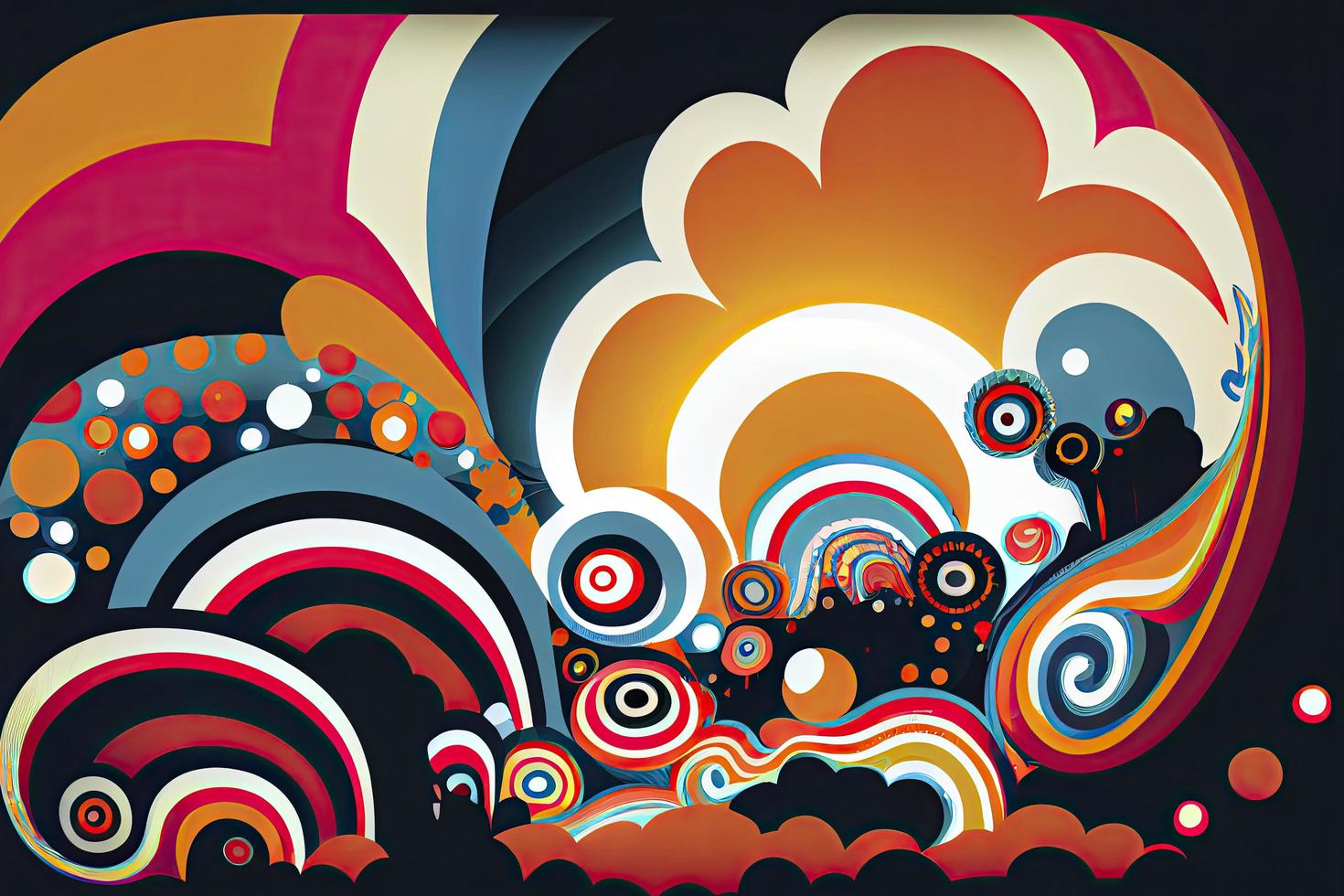Psychedelic background in a retro style photo