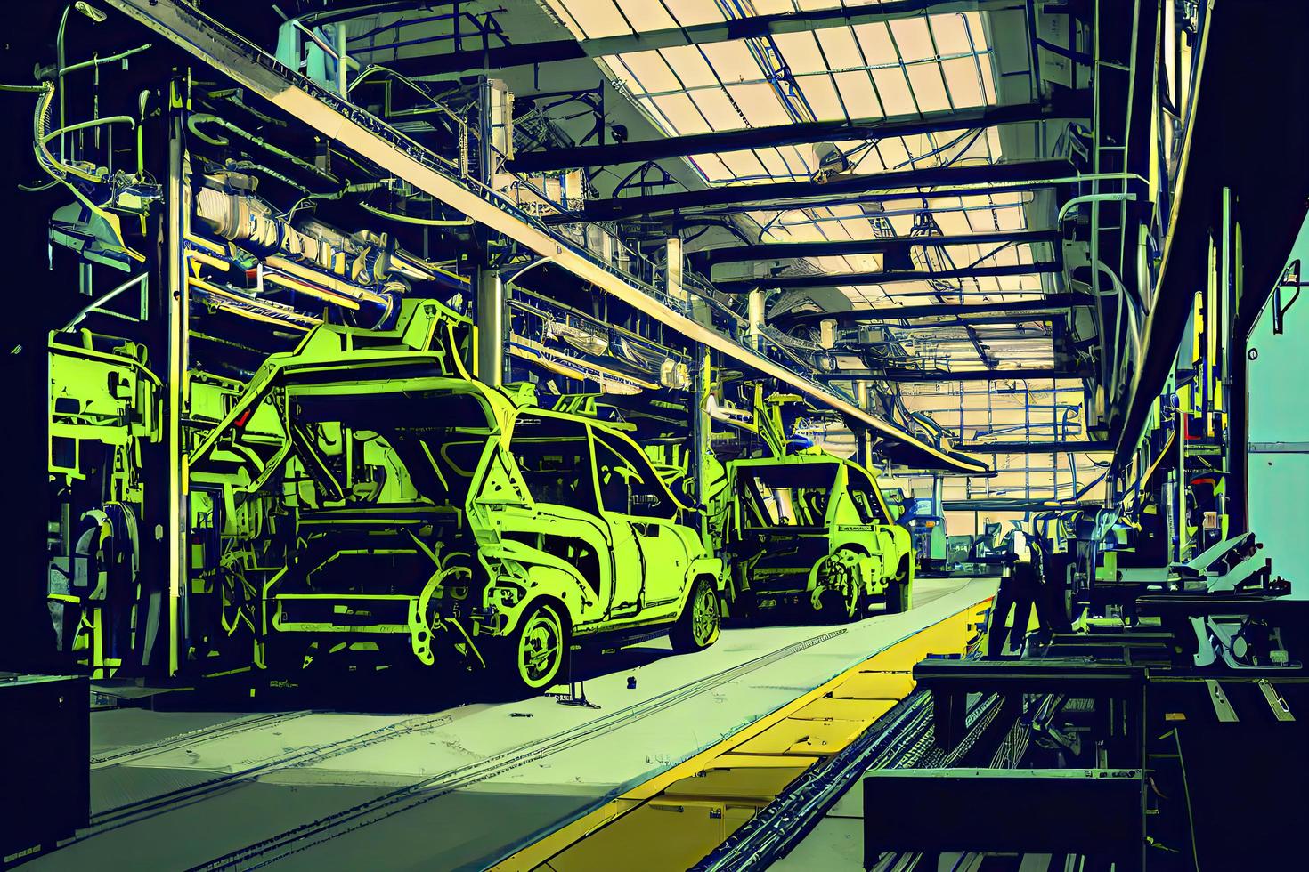 Industry line modern high tech vehicle assembly plant photo