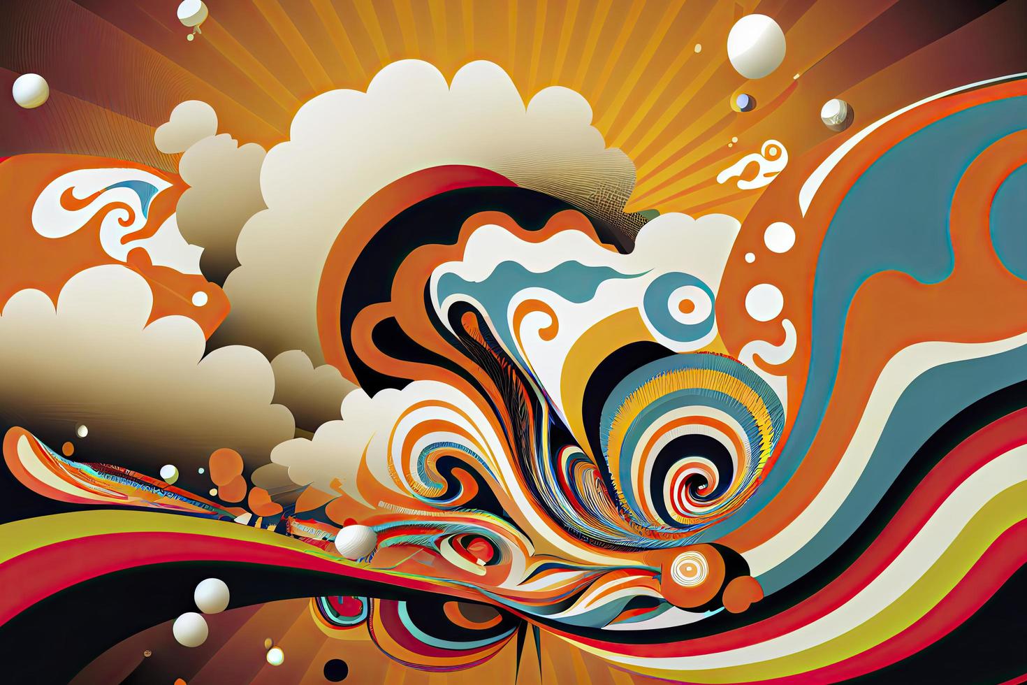 Psychedelic background in a retro style photo