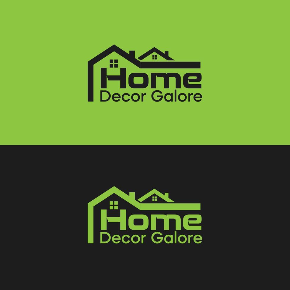 home decor minimalistic logo vector with house roof