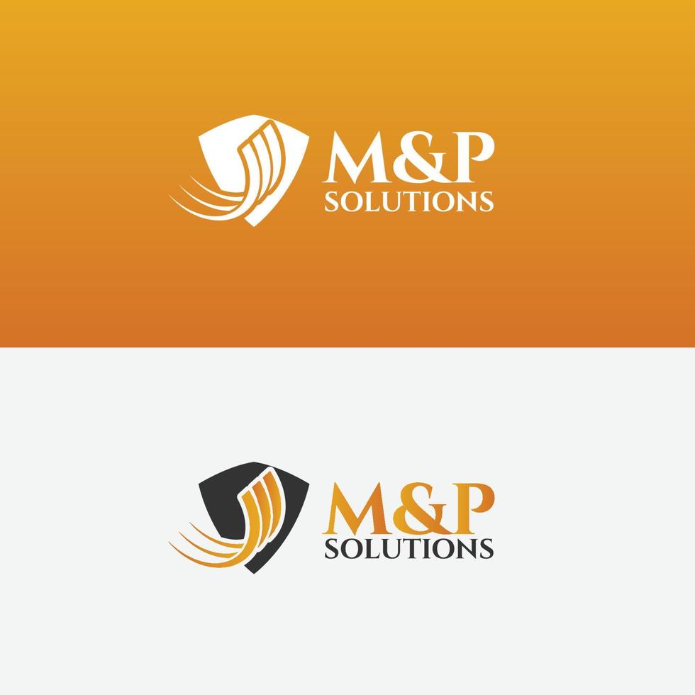 M and P solution credit safety finance and trading logo concept vector