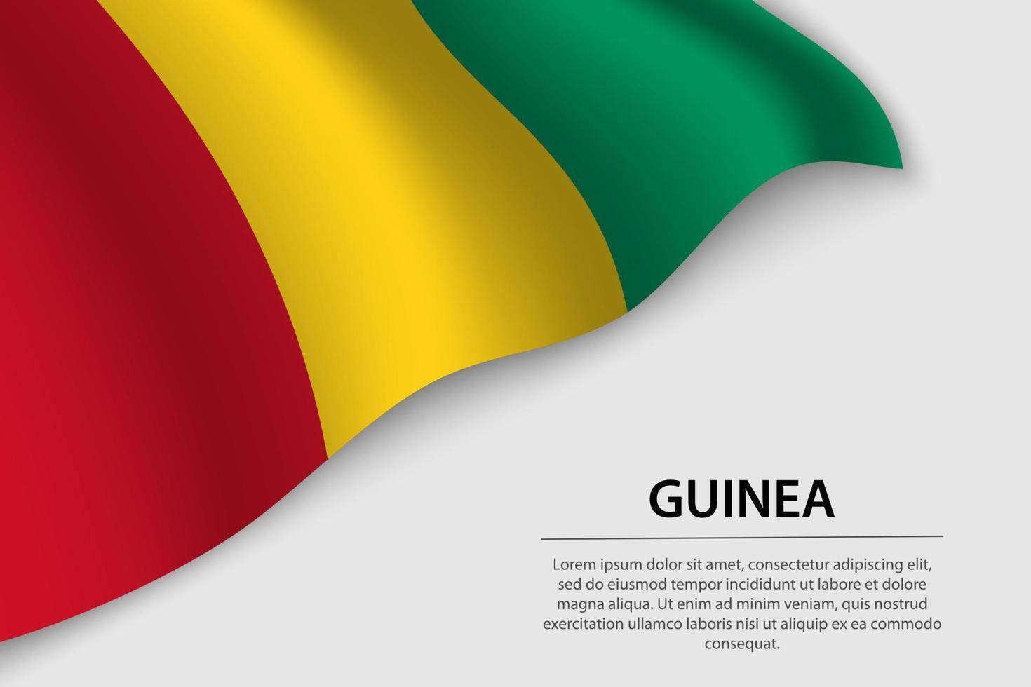 Wave flag of Guinea on white background. Banner or ribbon vector