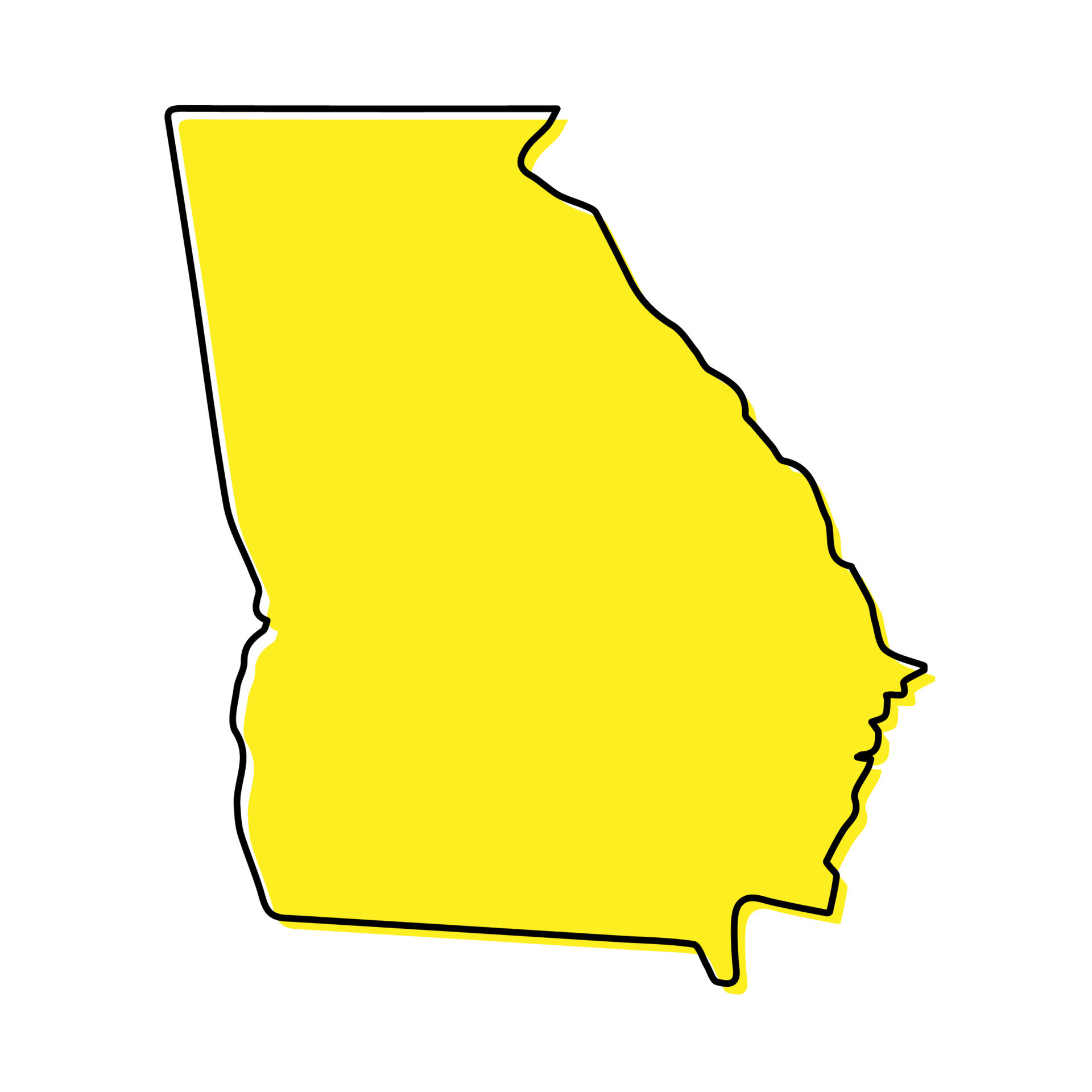 Simple outline map of Georgia is a state of United States. Styli