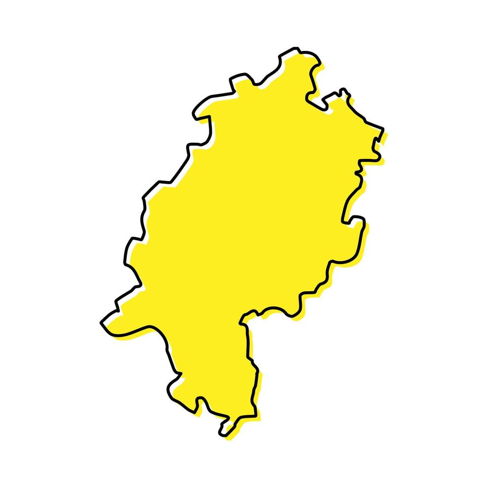 sencillo contorno mapa de Hesse es un estado de Alemania. vector