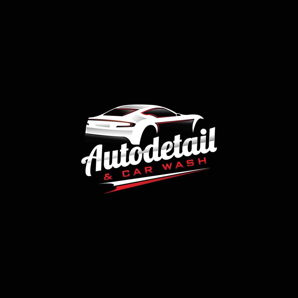 auto detailing and car wash logo premium with script stylish text vector