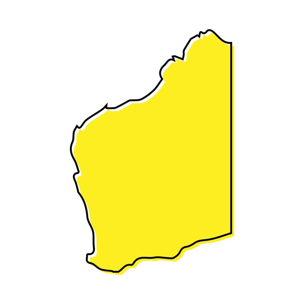 Simple outline map of Western Australia is a state of Australia. vector