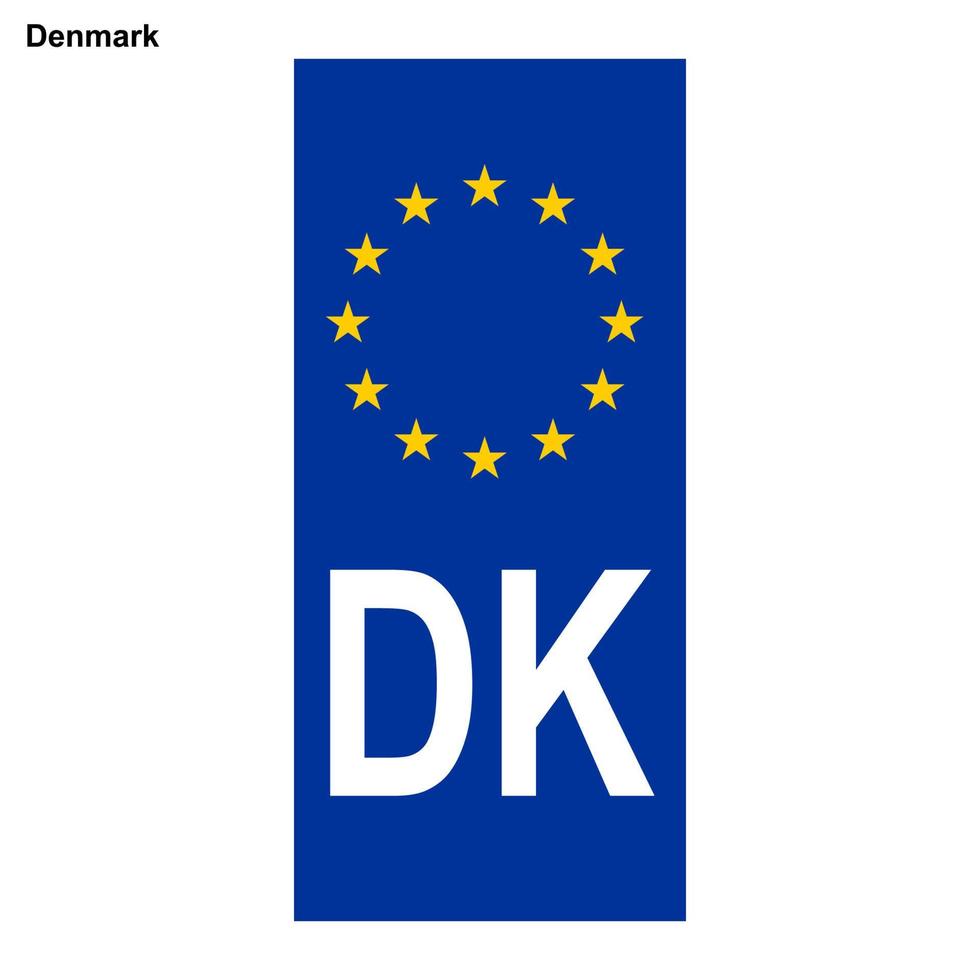 EU country identifier. blue band on license plates vector