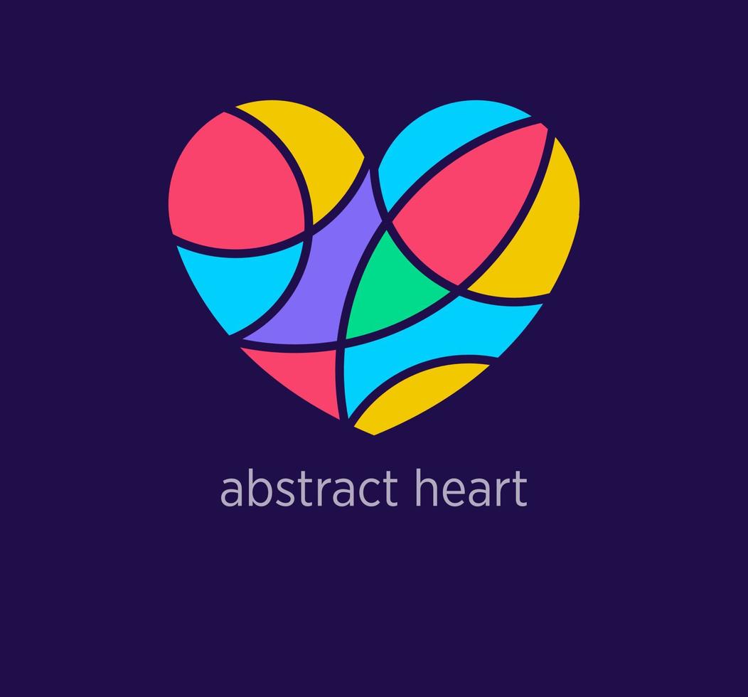 Modern abstract heart logo icon. Unique design color transitions. Colorful valentine and healthcare logo template. vector. vector