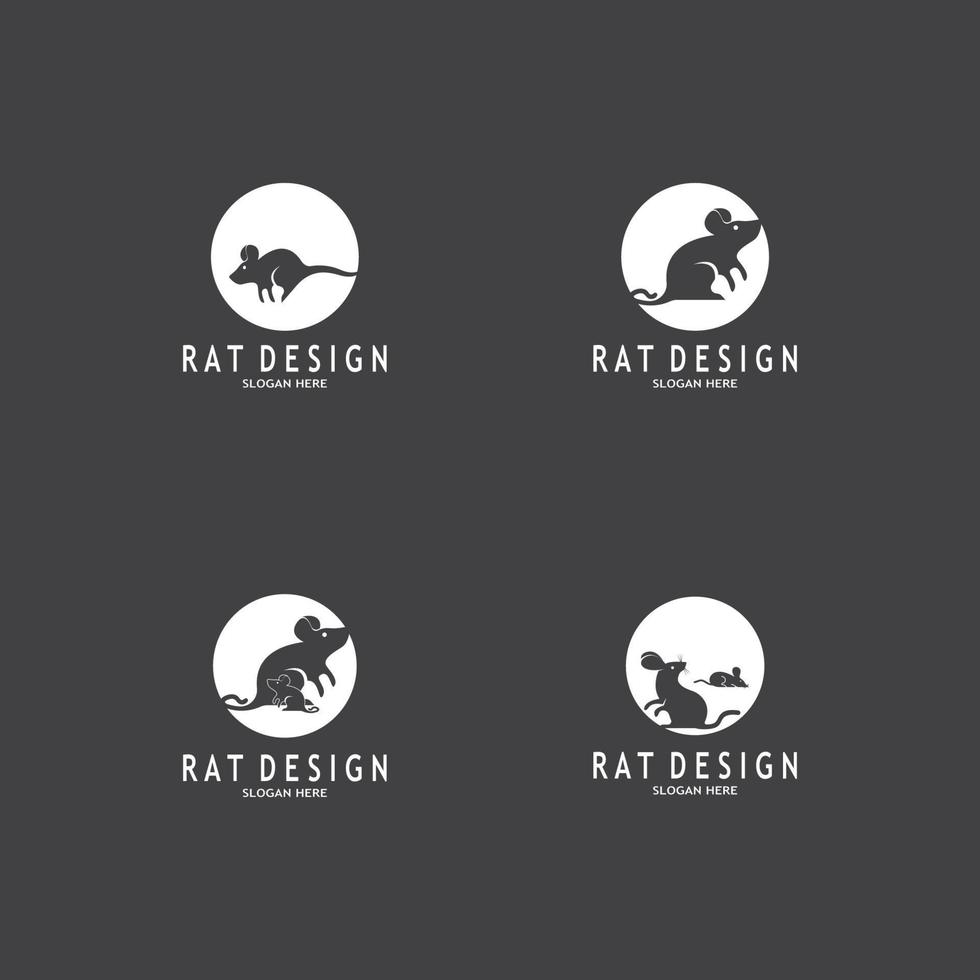 rata negro silueta logo vector ilustración