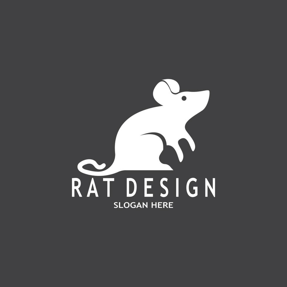 rata negro silueta logo vector ilustración