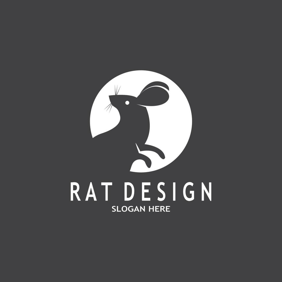 rata negro silueta logo vector ilustración
